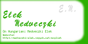 elek medveczki business card